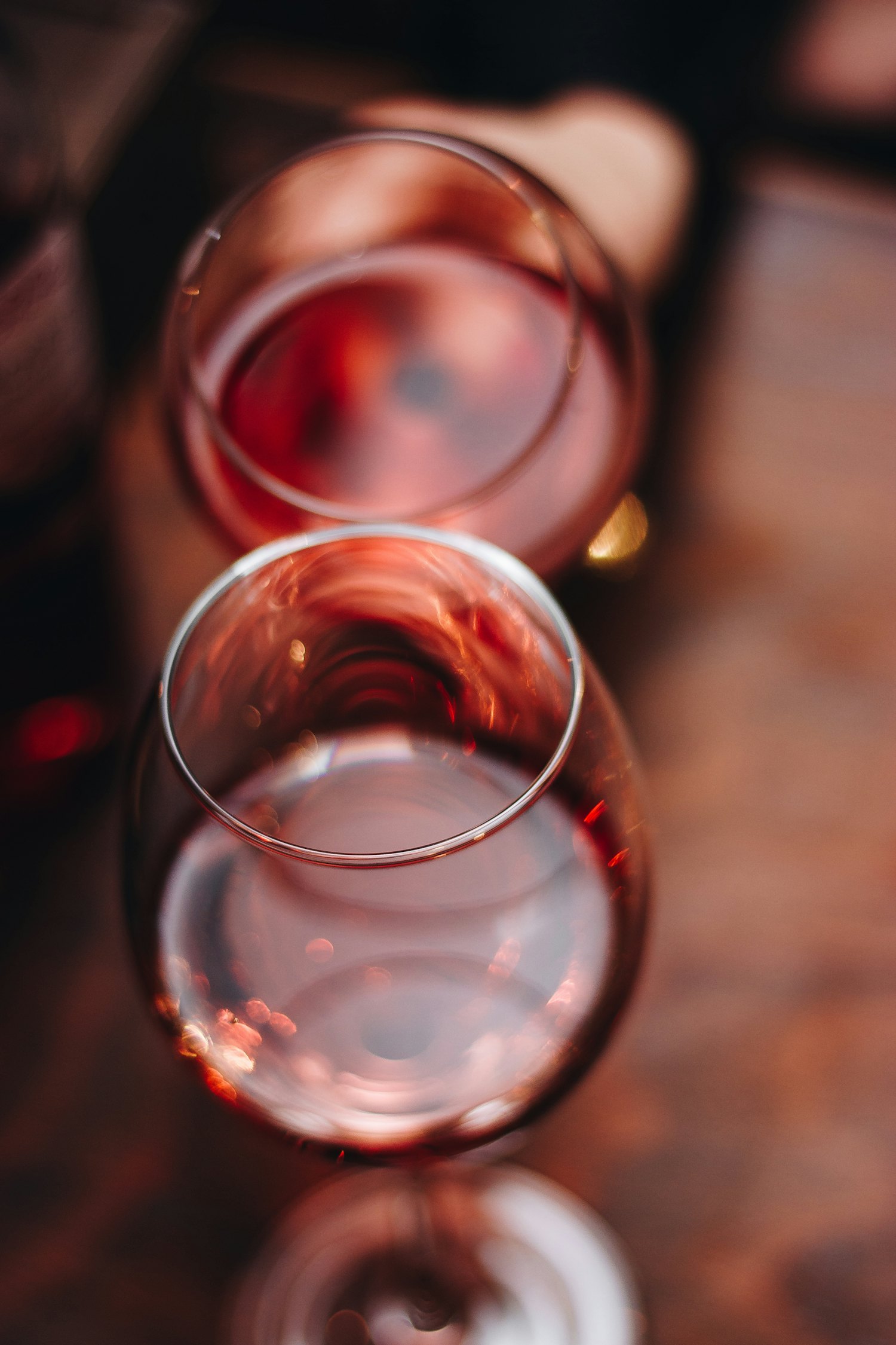 A glass of pale, translucent ruby-red Pinot Noir